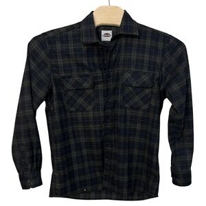 Deadbeat Customs Black Washed Brushed Flannel Button Up Size Large
